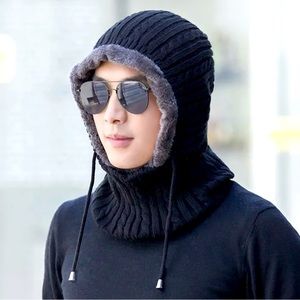 Set of hat for woman and man set of beanies ear neck protection warm hats winter